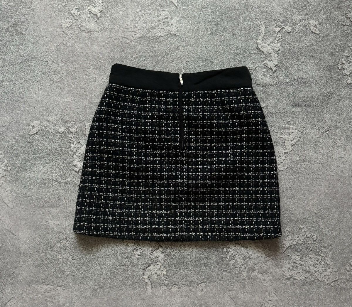 Designer × Sandro Sandro 1 tweed mini skirt chekered dark blue Size 25" / US 0 / IT 36 - 10 Thumbnail