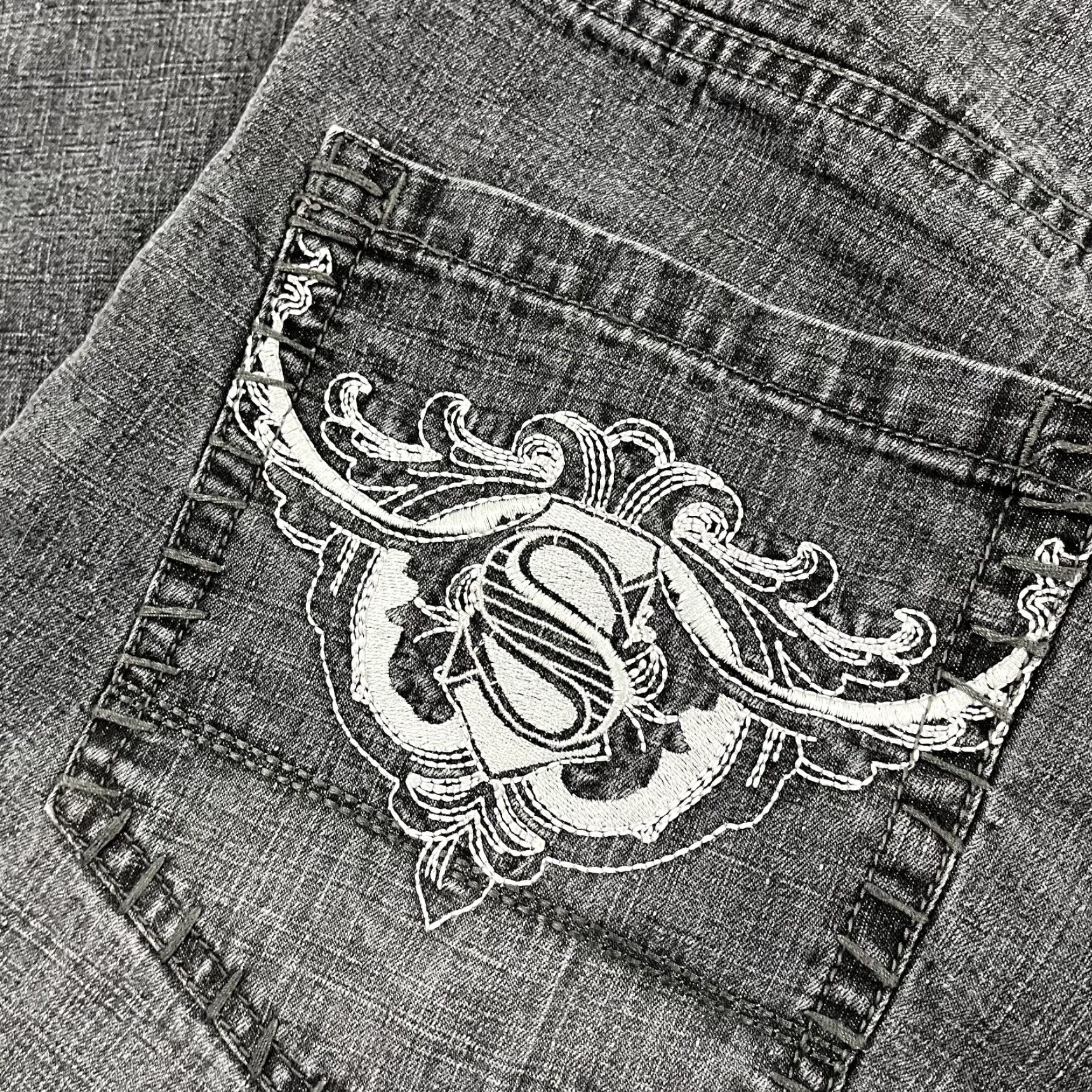 Southpole VINTAGE Southpole Jeans Mens 38x30 Denim Wide-Leg 1990s Grunge Retro Y2K Black/Gray Size US 38 / EU 54 - 2 Thumbnail