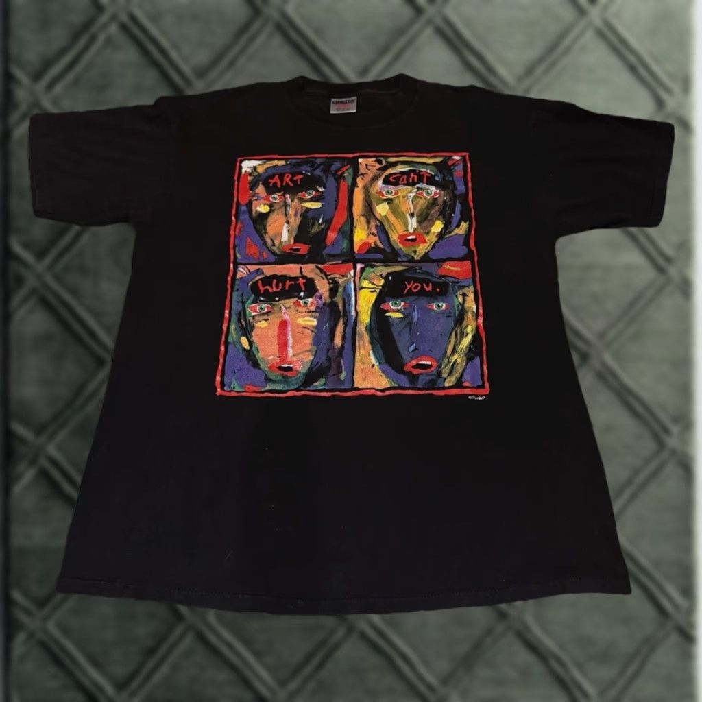 Vintage VINTAGE Oneita T-Shirt 90s Adult XL Black Art Can’t Hurt You Fred Babb Painting Graphic Mens Size US XL / EU 56 / 4 - 1 Thumbnail