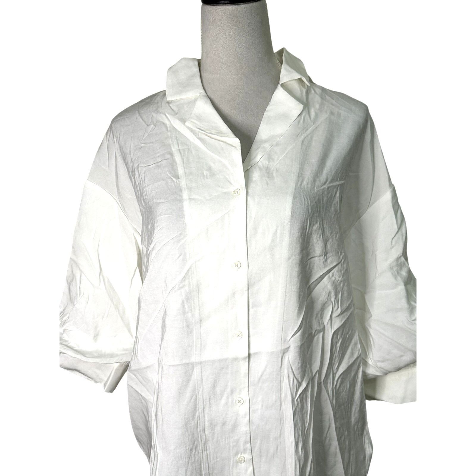 Other Endless Rose Blouse Oversized Fit Button Down White XS NWOT Size XS / US 0-2 / IT 36-38 - 3 Thumbnail