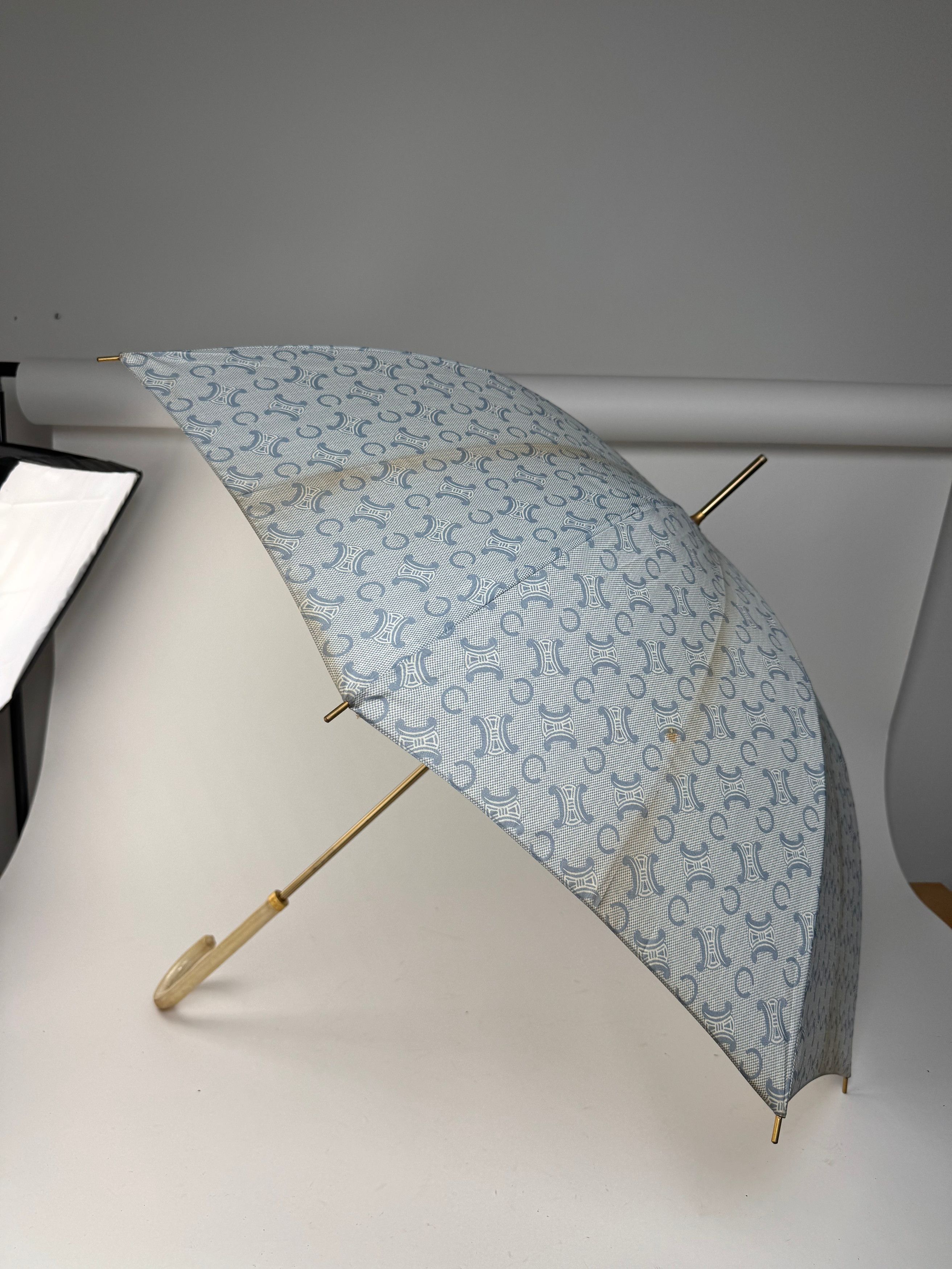 Celine Vintage Paris Monogram Umbrella Turquoise Size ONE SIZE - 1 Thumbnail