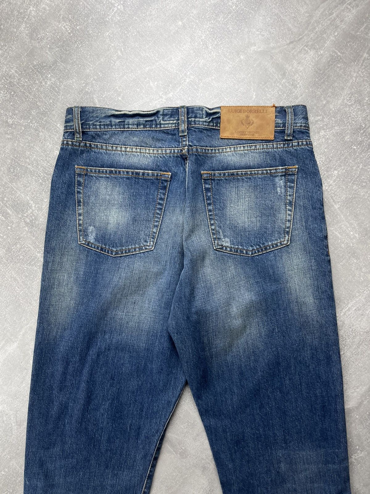 Luigi Borrelli Luigi Borrelli Luxury Distressed Denim Jeans Blue Size US 33 - 4 Thumbnail