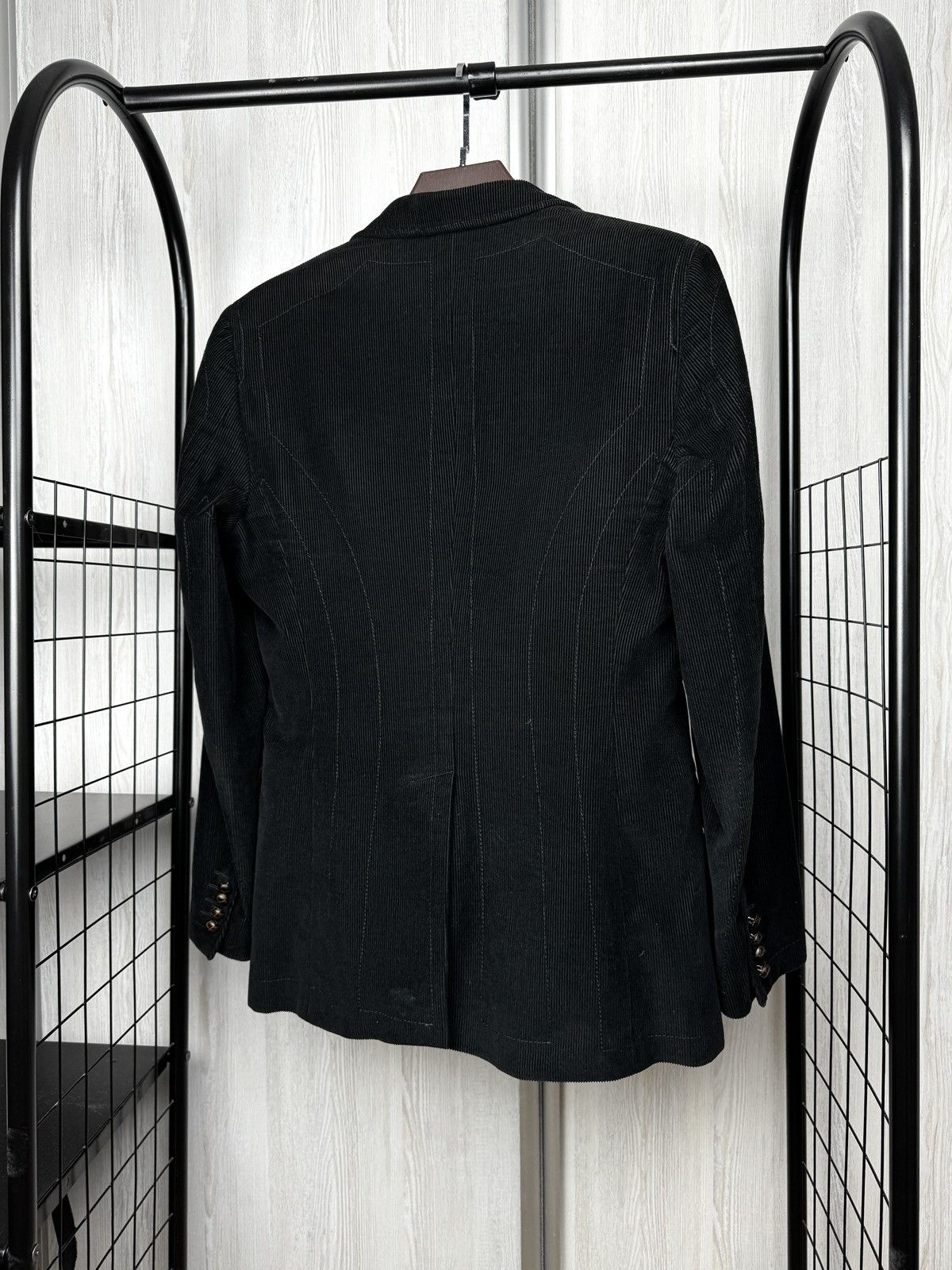 Dolce & Gabbana Dolce & Gabbana black corduroy leather buttons blazer sz 48 Size 38R - 8 Thumbnail