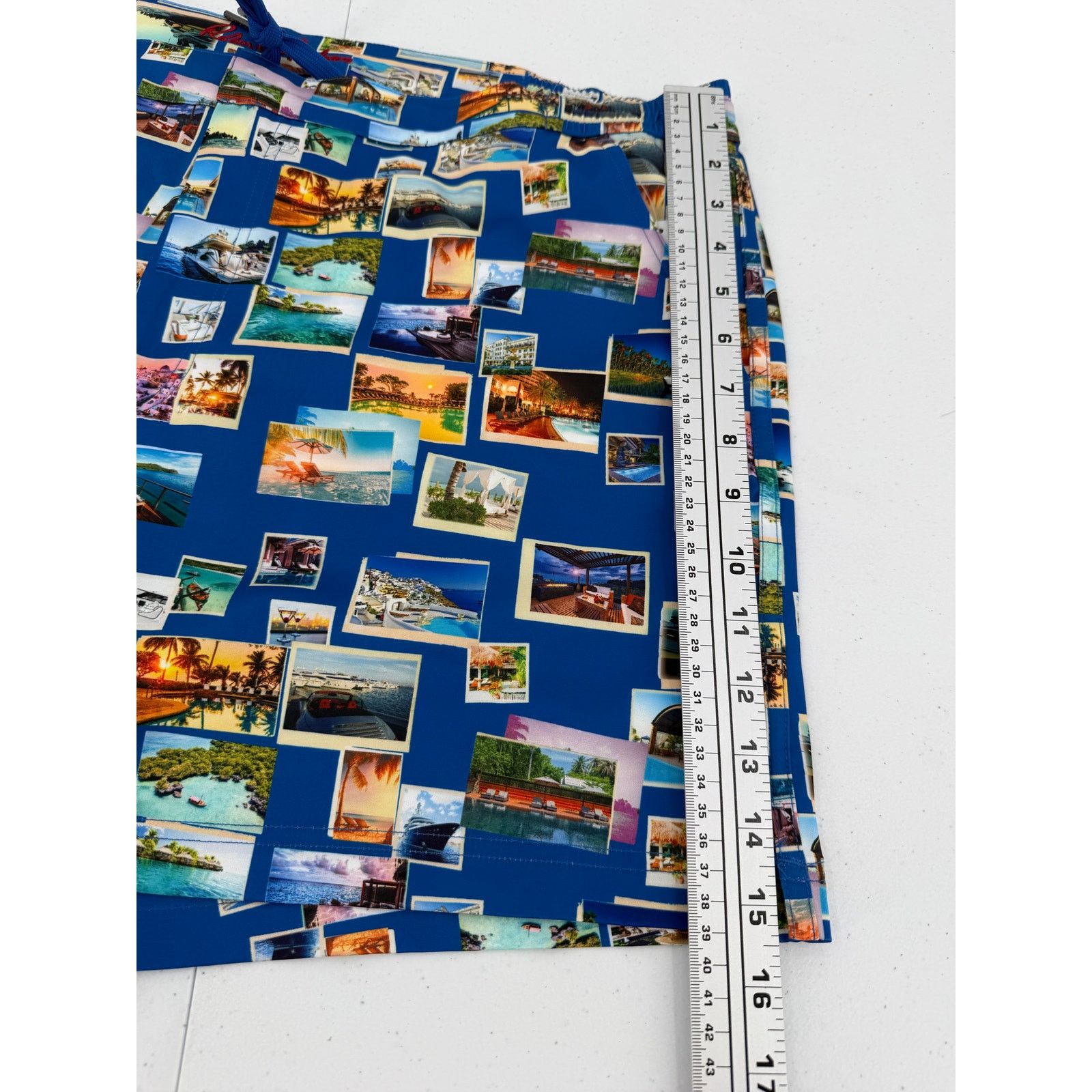 Robert Graham NWT Robert Graham Quick Dry Blue Postcards Swim Trunks Size US 39 - 9 Thumbnail