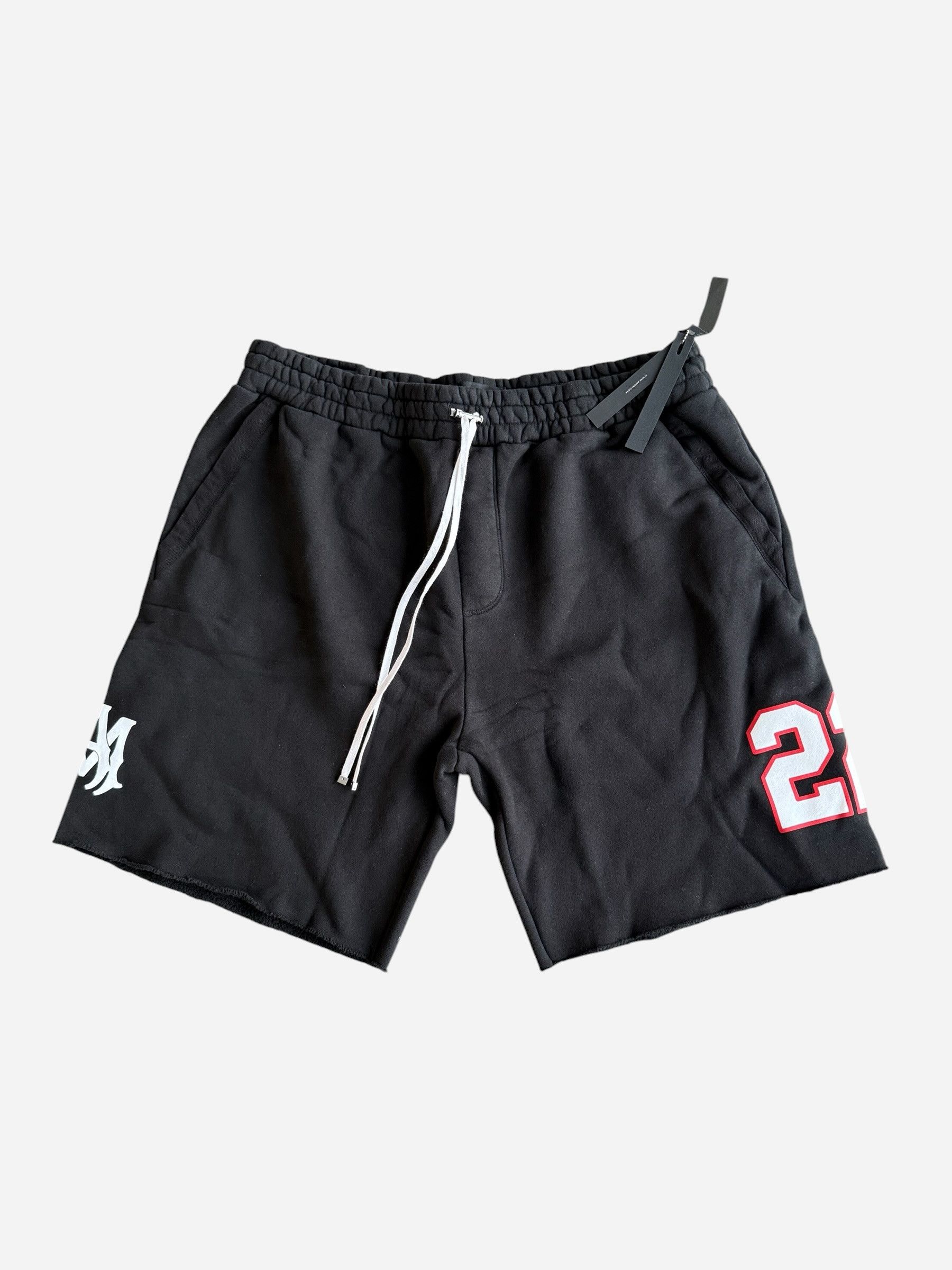 Amiri Amiri Black & White 22 Football Logo Shorts Size US 40 / EU 56 - 1 Thumbnail