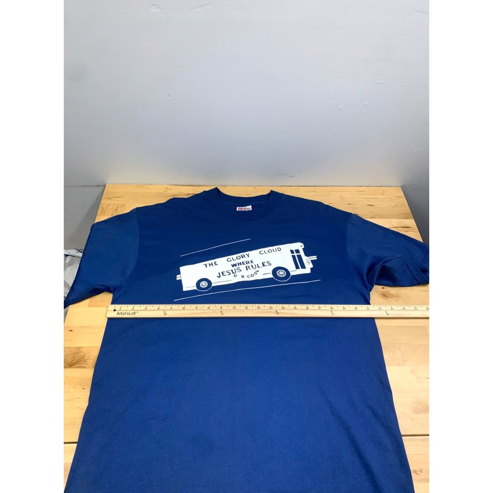 Hanes Vintage Hanes Jesus Shirt Men L Blue 90s Religion Graphic Print T-Shirt Short Sleeve Crew Neck 13140 Size US L / EU 52-54 / 3 - 7 Thumbnail