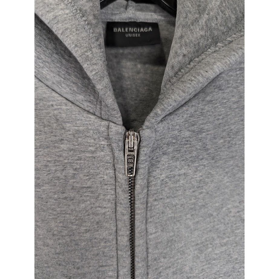 Balenciaga o1rshd1 Fitted Zip Up Hoodie in Heather Grey Size US XL / EU 56 / 4 - 8 Thumbnail