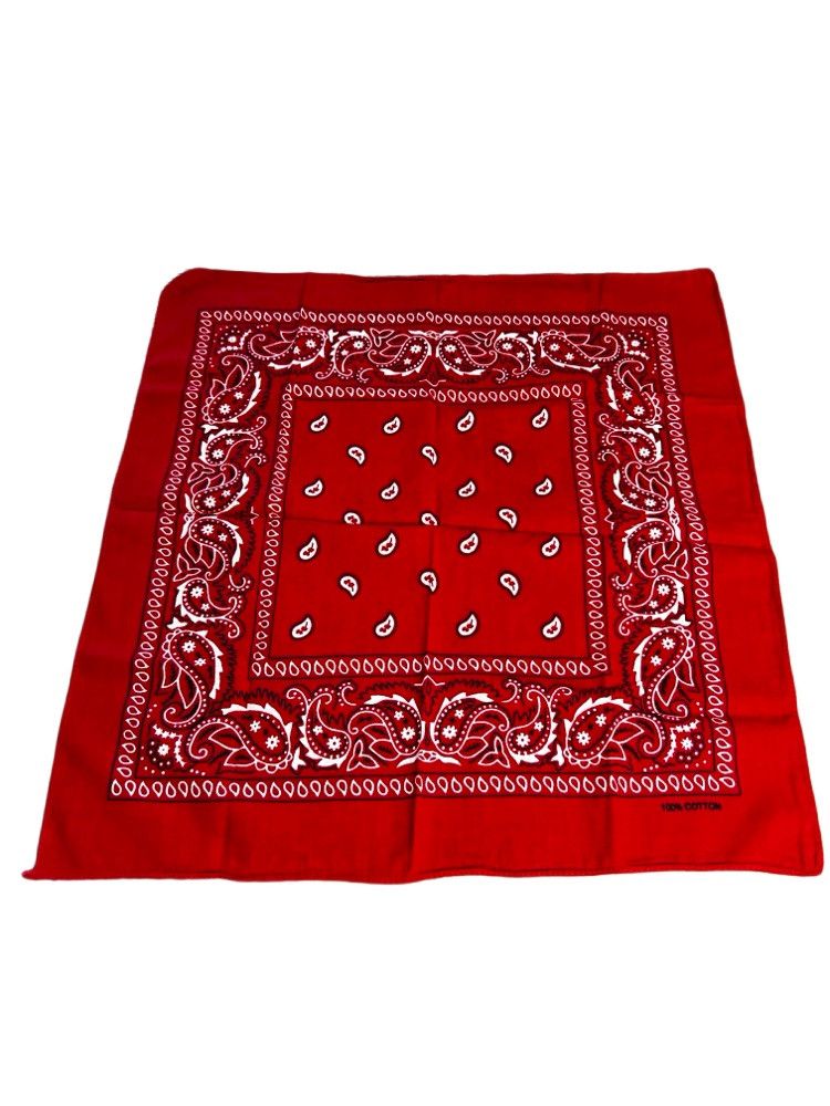 Vintage Vintage 100% Cotton Red Paisley Print Bandana RN13960 Size ONE SIZE - 1 Thumbnail
