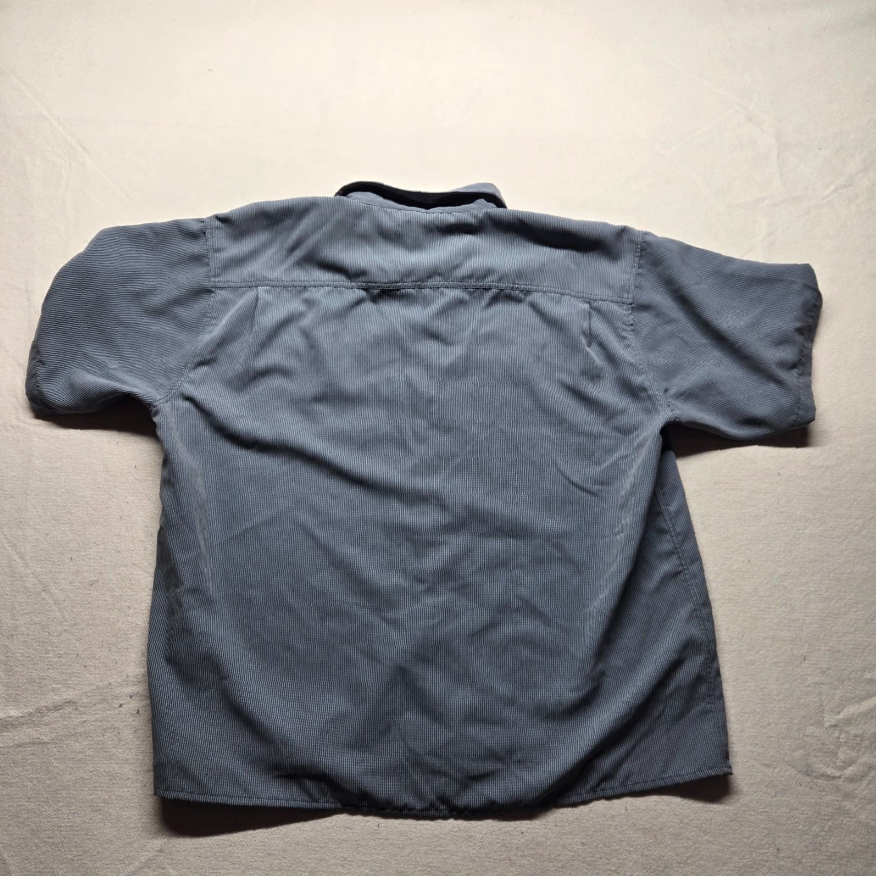 George George Shirt Solid Blue Button-Up Short Sleeve Adult Men's 3XL Blue 3XL Button-Up Pockets Casual Workwear USA 70s 80s 90s Classic Dad Size US XXL / EU 58 / 5 - 7 Thumbnail