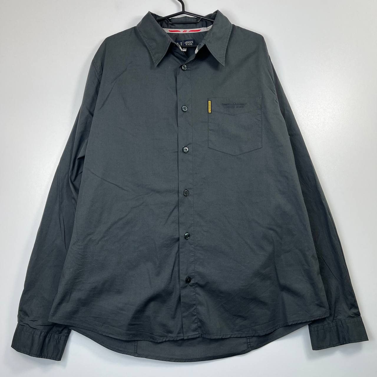 Armani Armani Jeans AJ Logo Pocket Shirt Grey Long Sleeve Size XXL Size US XXL / EU 58 / 5 - 1 Thumbnail
