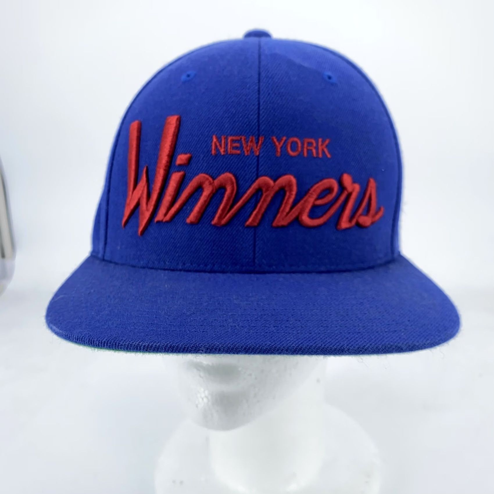 Vintage RWTW Hat Cap Snap Back Mens Blue Red Embroidered Winners Green Brim Casual Travel Classic Sports City Twill Polyester Adjustable Size ONE SIZE - 2 Thumbnail
