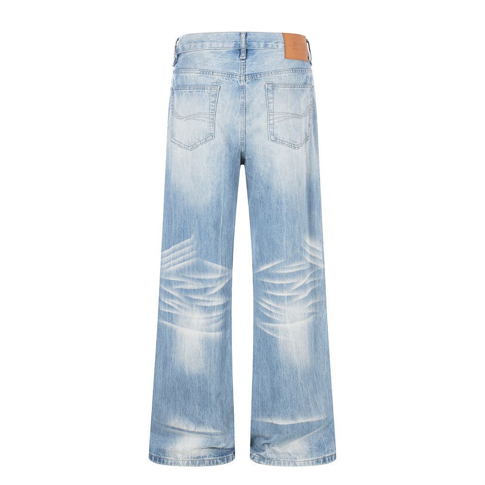 Vintage Light-Wash Gradient Distressed Flared Jeans Size US 32 / EU 48 - 2 Thumbnail