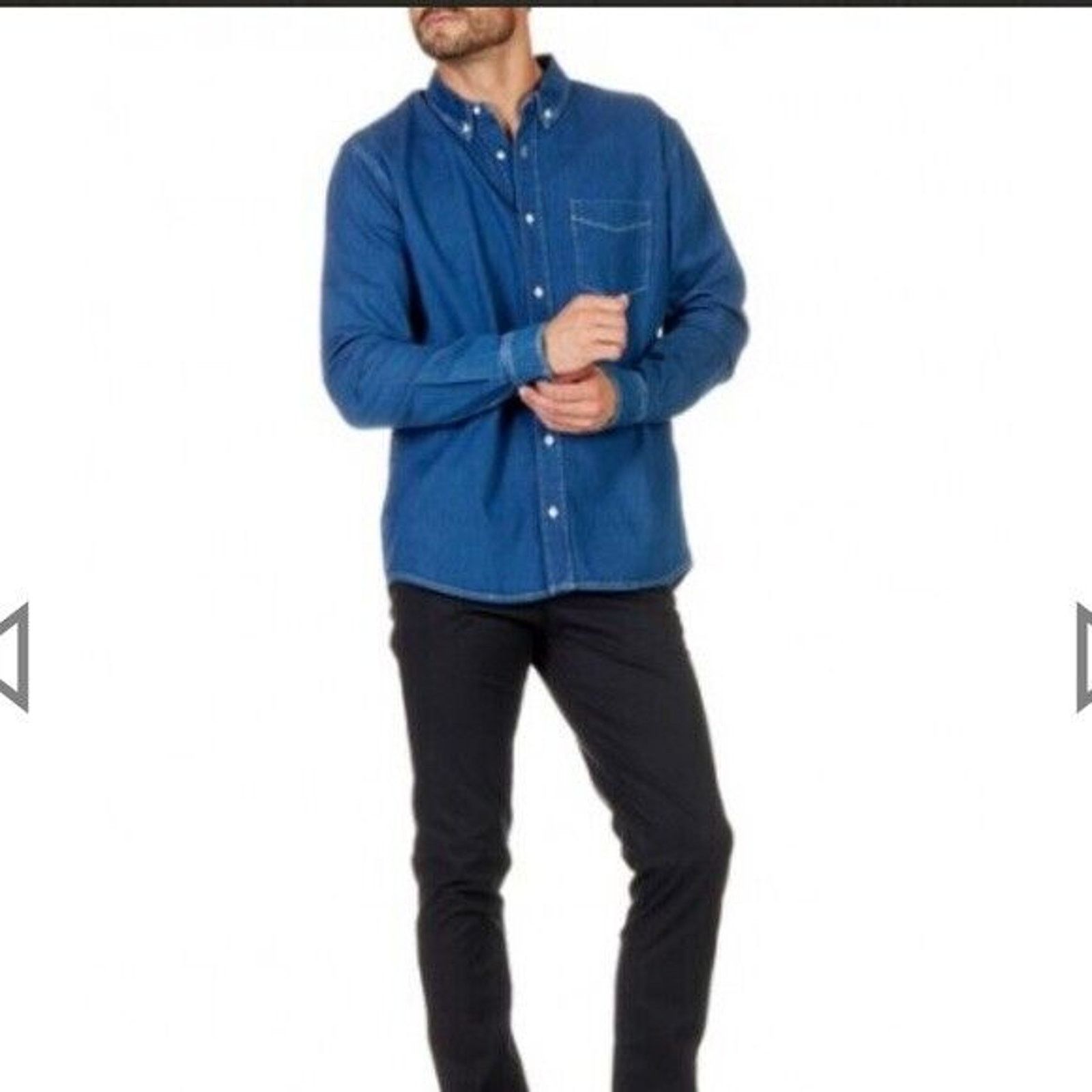 Sandro NWT SANDRO Paris Twill Blue Cotton Denim Shirt Size Small Size US S / EU 44-46 / 1 - 1 Thumbnail