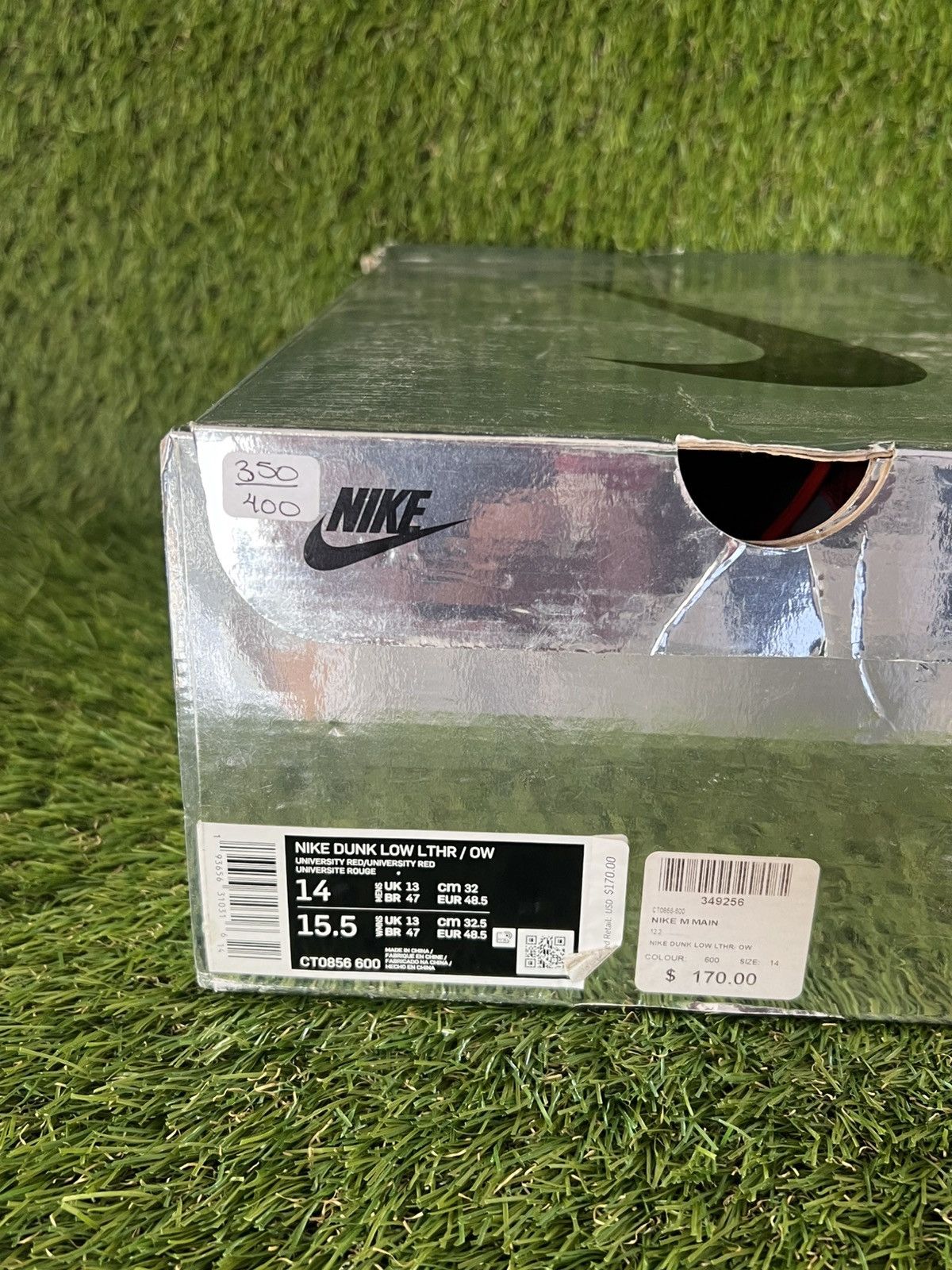 Nike × Off-White Nike Dunk Low Off-White University Red Size US 14 / EU 47 - 13 Thumbnail