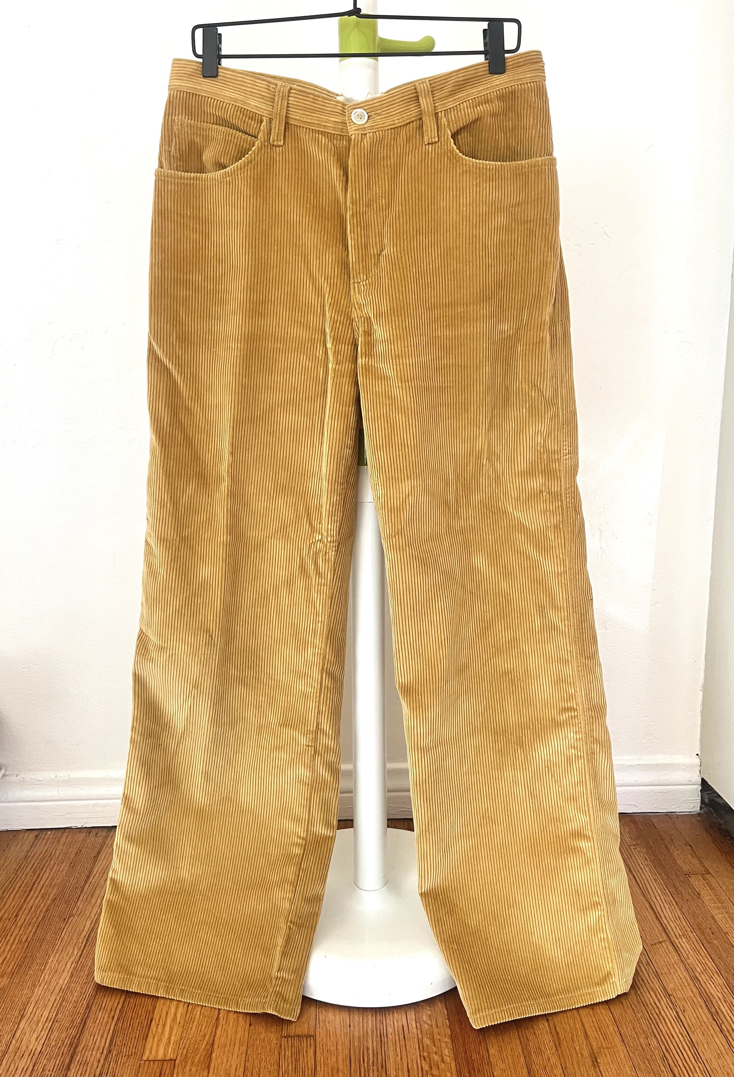 image of Marni Flared Leg Corduroy Trousers in Yellow, Men's (Size 32)