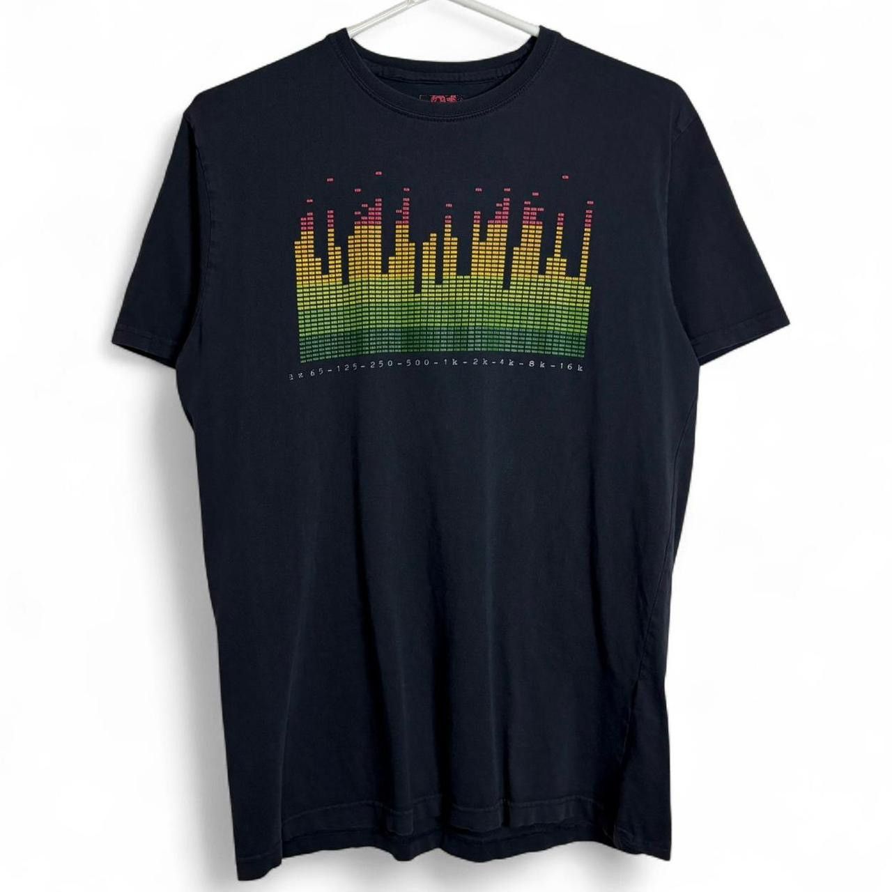 Le 31 Music Frequency Waves Black Graphic Tee - L Size US L / EU 52-54 / 3 - 1 Thumbnail