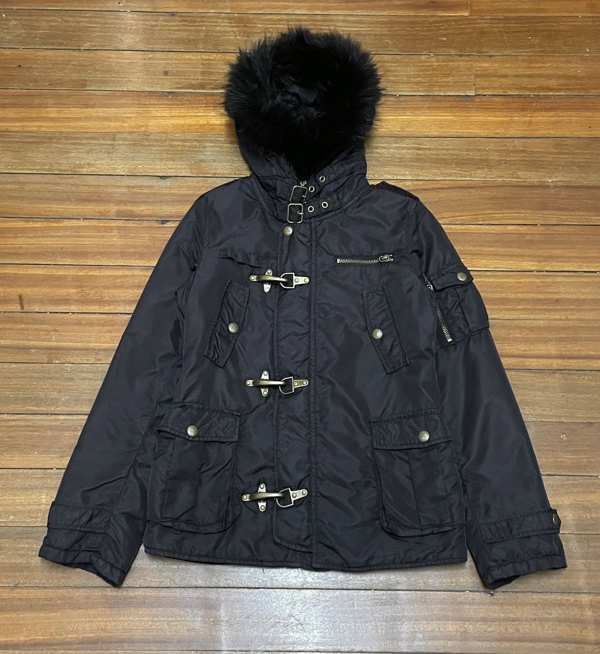 Japanese Brand Very Rare Vintage Nxeyed Fur Tactical Bomber Jacket 2000s Size US S / EU 44-46 / 1 - 1 Thumbnail