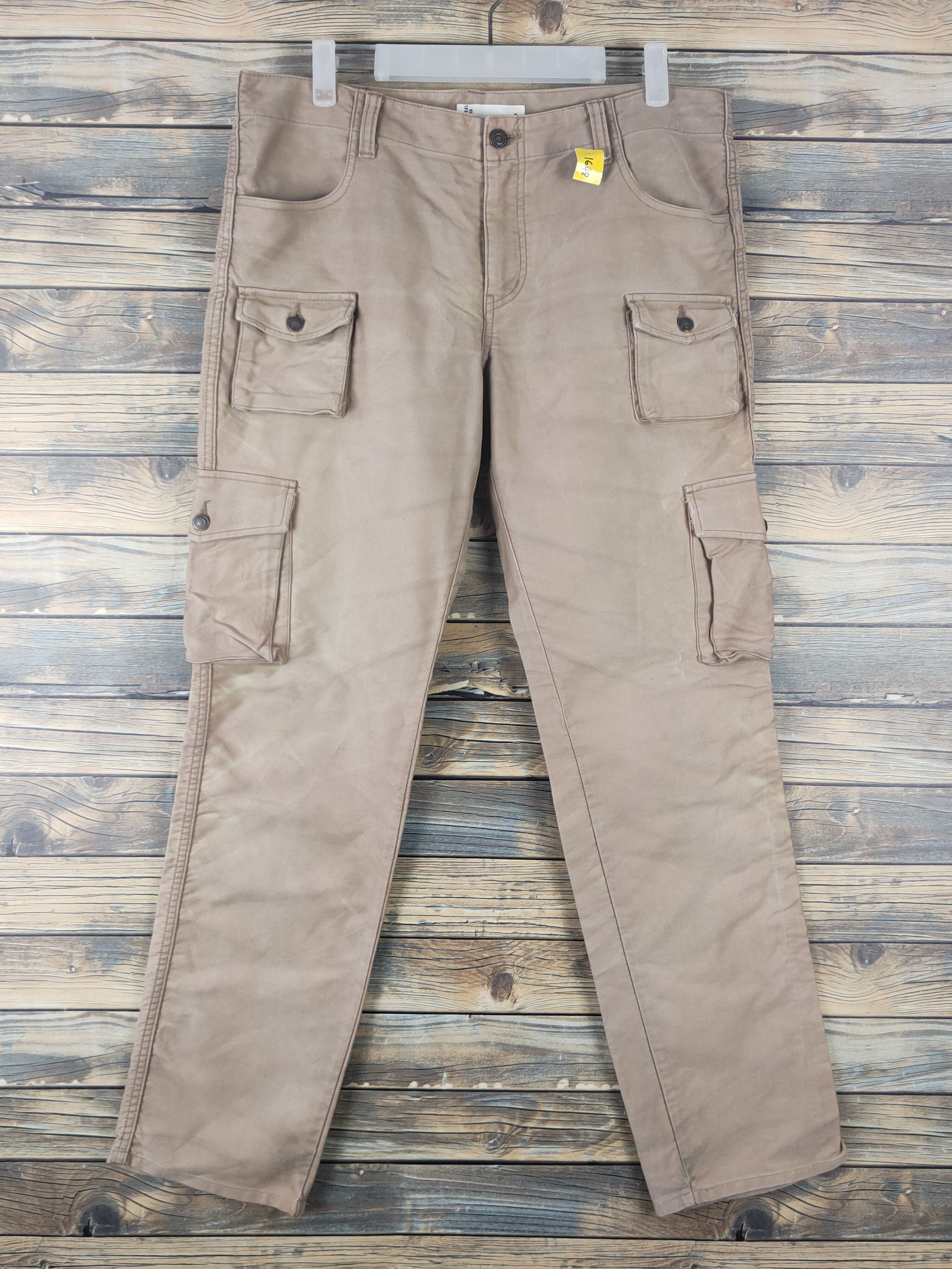 Global Work DL Global Work Light Brown Multipocket Cargo Pants #1648 Size US 34 / EU 50 - 1 Thumbnail