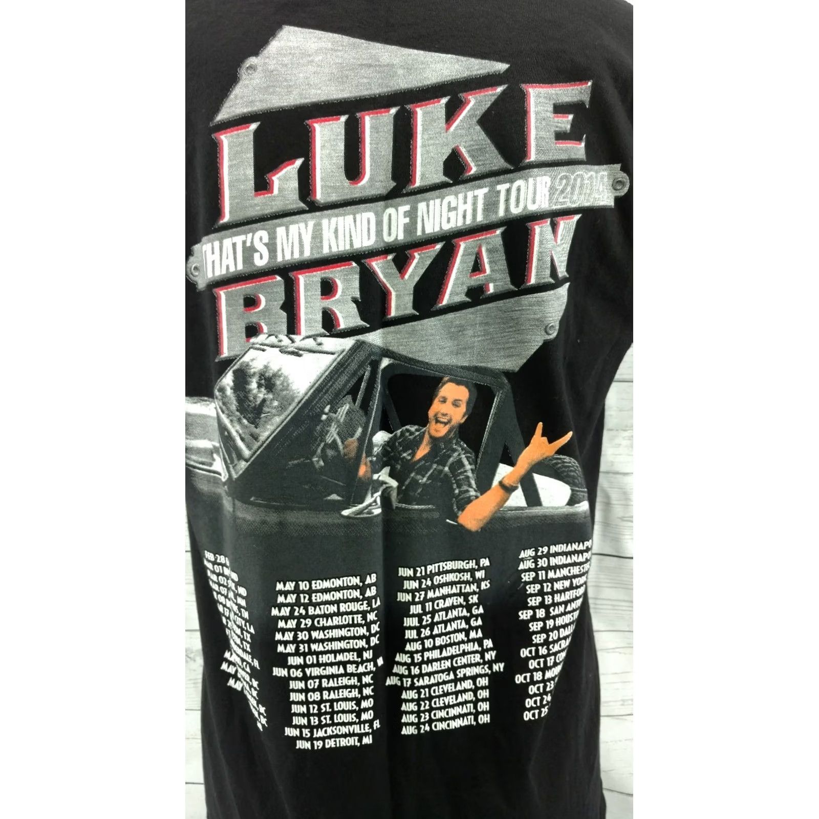 Vintage Luke Bryan That's My Kind of Night Tour 2014 Black T-Shirt M Men's Graphic Tee 100% Cotton Size M Short Sleeve Crew Neck Size US M / EU 48-50 / 2 - 6 Thumbnail