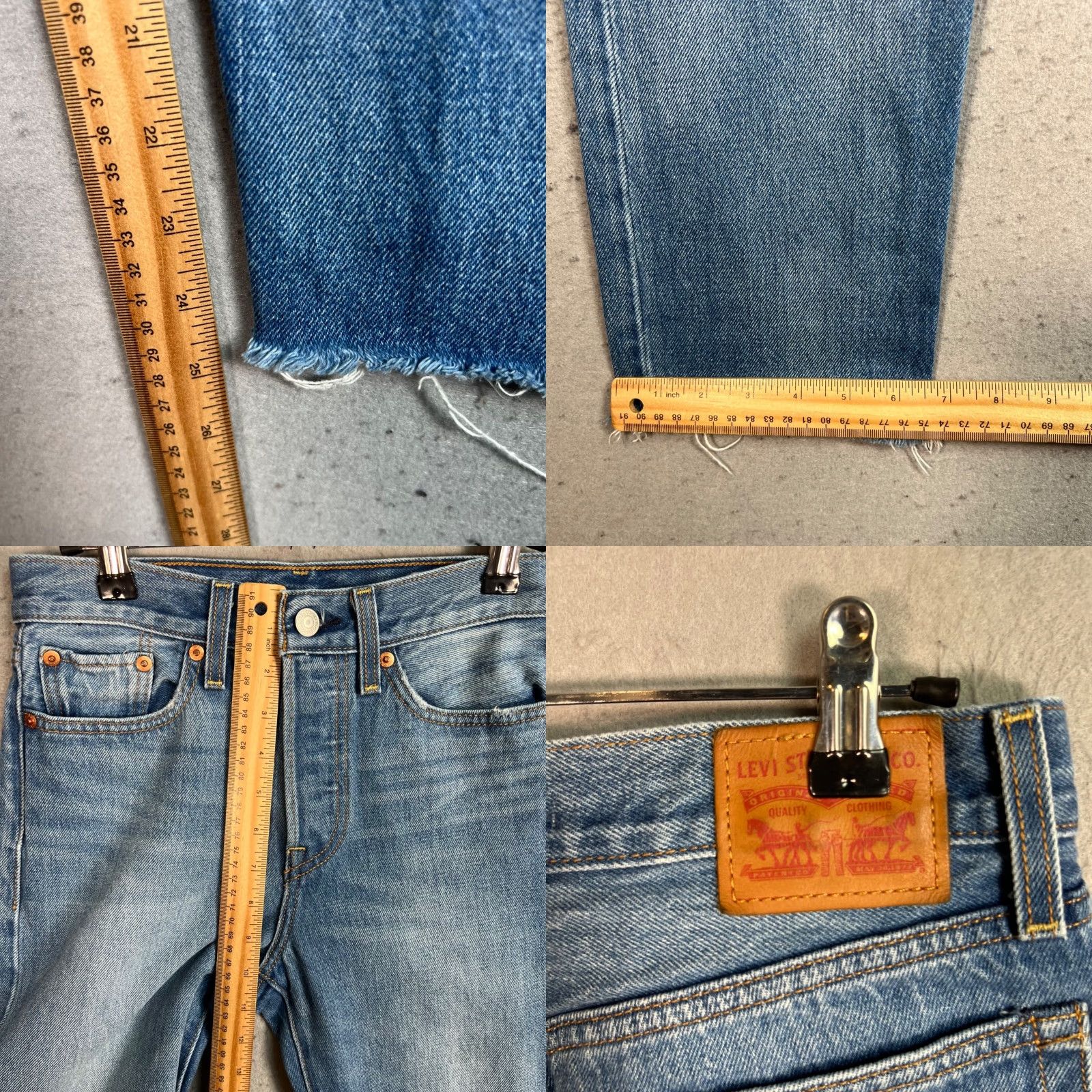Levi's VINTAGE Levi's High-Rise Straight Jeans Size 25 Light Wash Denim Frayed Hem Womens Size 42" / US 20 - 8 Thumbnail