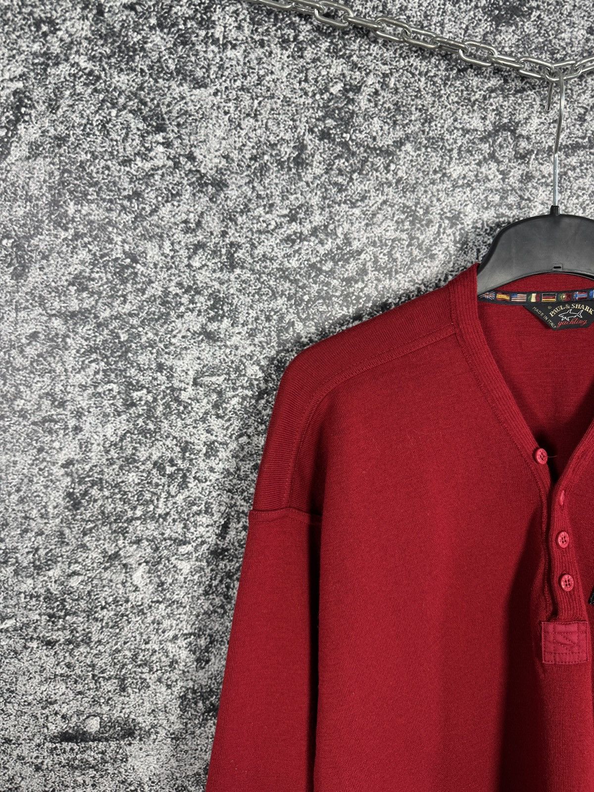 Paul & Shark Paul Shark Wool Sweater Red Henley Knit Made In Italy XL Size US XL / EU 56 / 4 - 3 Thumbnail