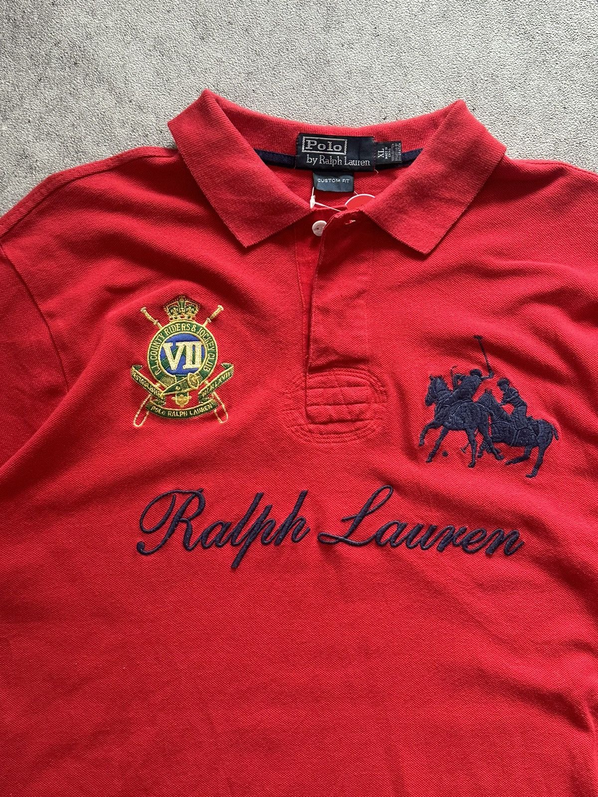 Polo Ralph Lauren 90s Polo Ralph Lauren Crest Big Pony Embroidered Polo Shirt Size US XL / EU 56 / 4 - 4 Thumbnail