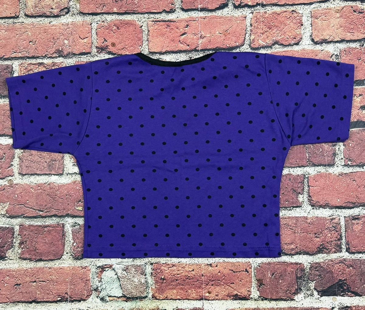 Other Vintage Polka Dot Purple Blank Single Stitch Crop Baby Tee Size L / US 10 / IT 46 - 2 Thumbnail