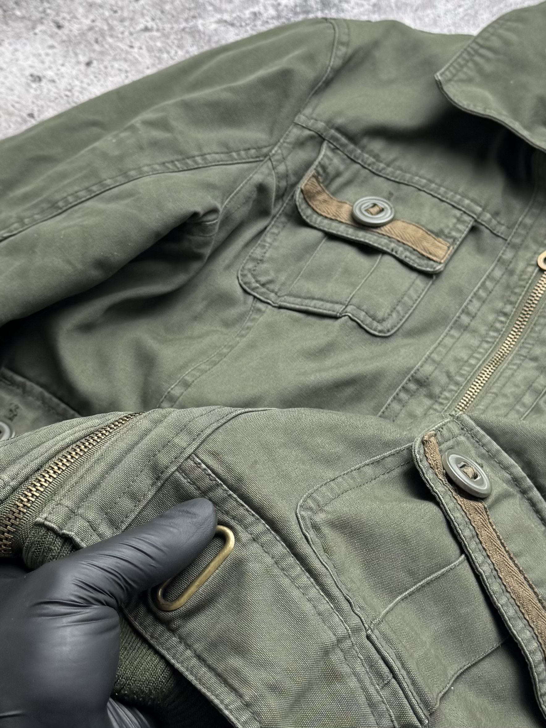 Vintage Y2K Utility Jacket Military Cargo Field Coat Y2K Casual (E8) Size M / US 6-8 / IT 42-44 - 5 Thumbnail