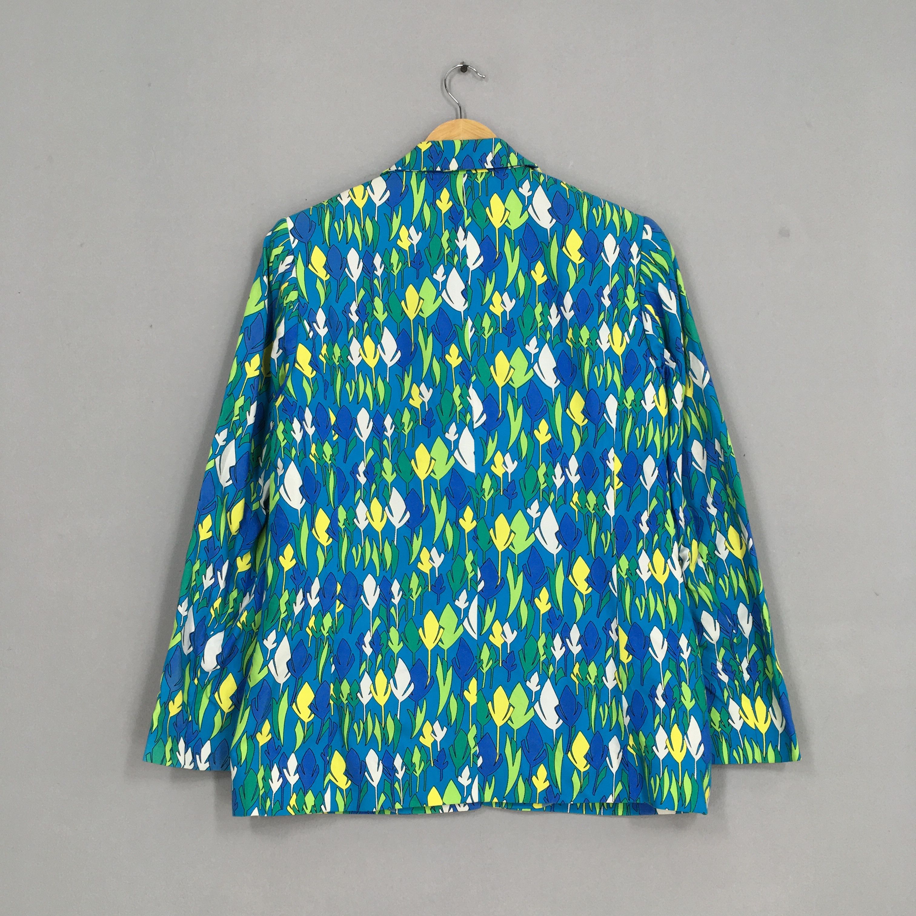Versace × Vintage Vintage Gianni Versace Tulip Floral Overprints Blazer Coat Size M / US 6-8 / IT 42-44 - 6 Thumbnail