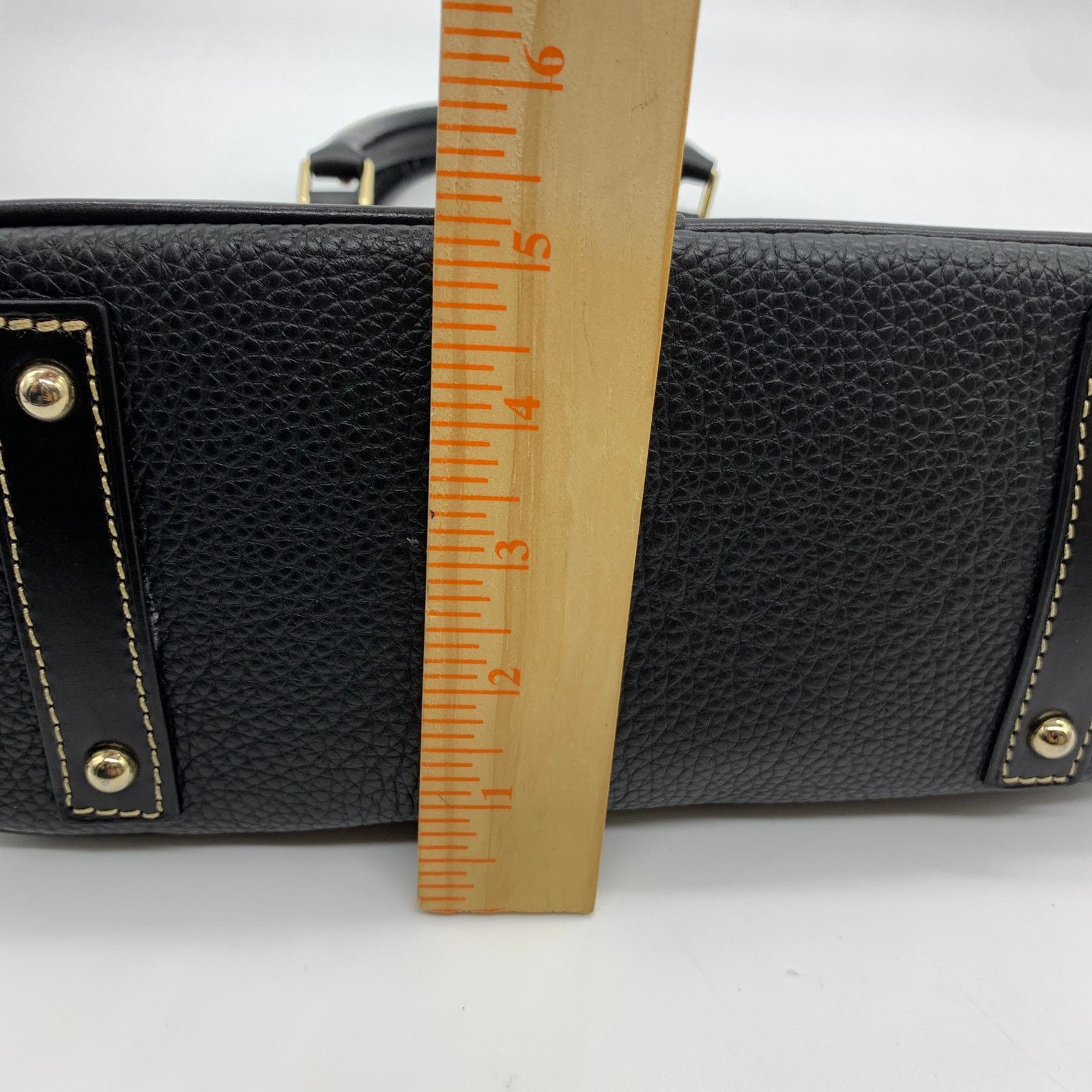Dooney & Bourke Dooney & Bourke Black Pebble Leather Purse Zip Satchel Size ONE SIZE - 6 Thumbnail