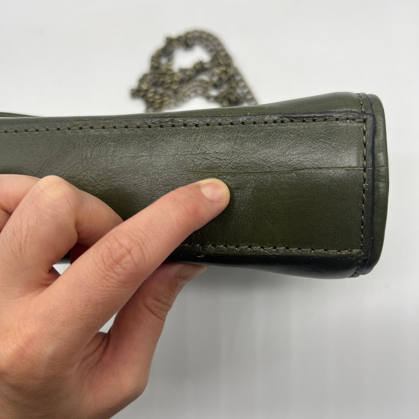 Other Patricia Nash Leather Purse Harlow Flap Chain Bag Soft Olive Size ONE SIZE - 10 Thumbnail