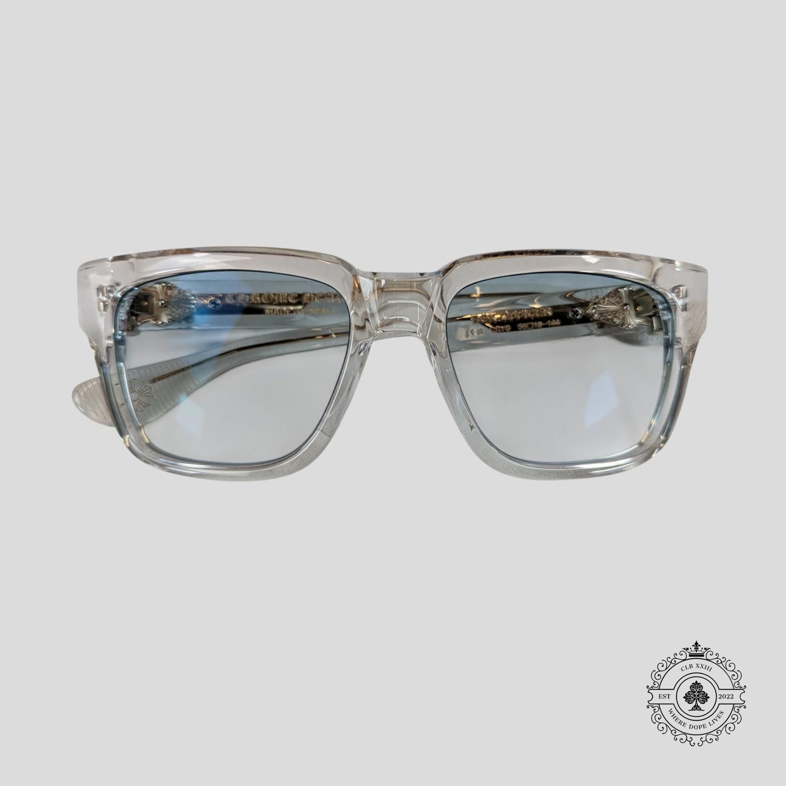 Chrome Hearts Chrome Hearts Box Officer Diamond Embellished Glasses Clear Size ONE SIZE - 1 Thumbnail