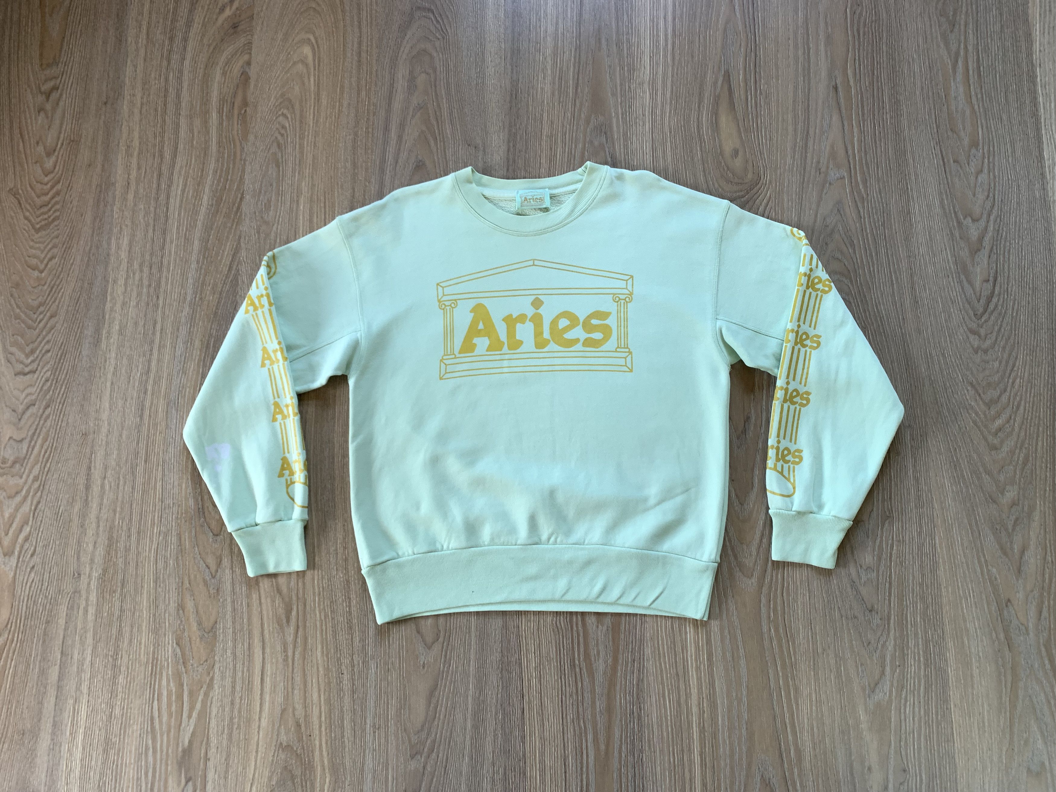 Aries Aries White Temple Logo Crewneck Sweatshirt Size S / US 4 / IT 40 - 1 Thumbnail