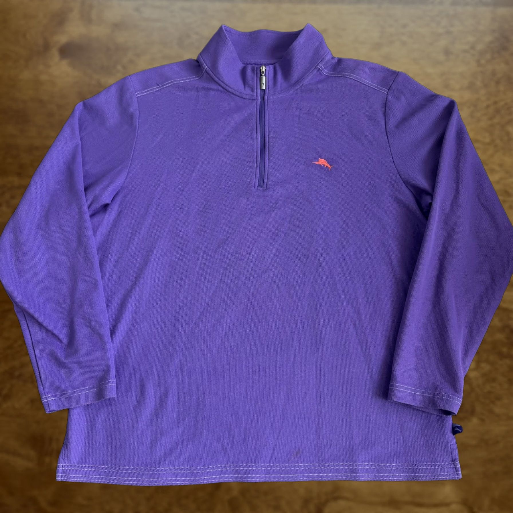 Tommy Bahama Tommy Bahama IslandZone Sweater Mens Large Purple 1/4 Zip Pullover Top Size US L / EU 52-54 / 3 - 1 Thumbnail