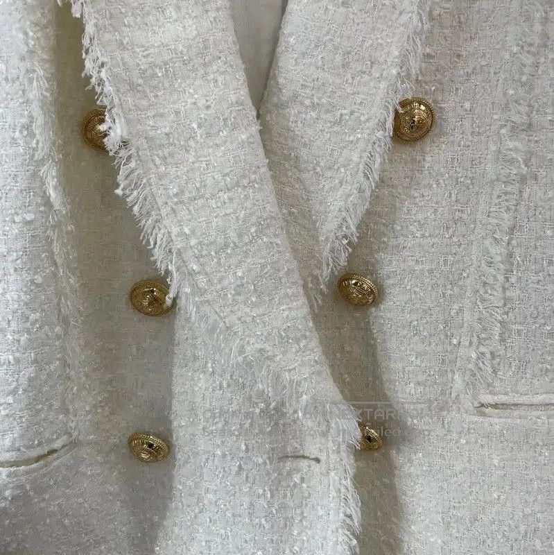 Balmain Balmain Women's White Nylon Double-Breasted Coat . Size M / US 6-8 / IT 42-44 - 2 Thumbnail