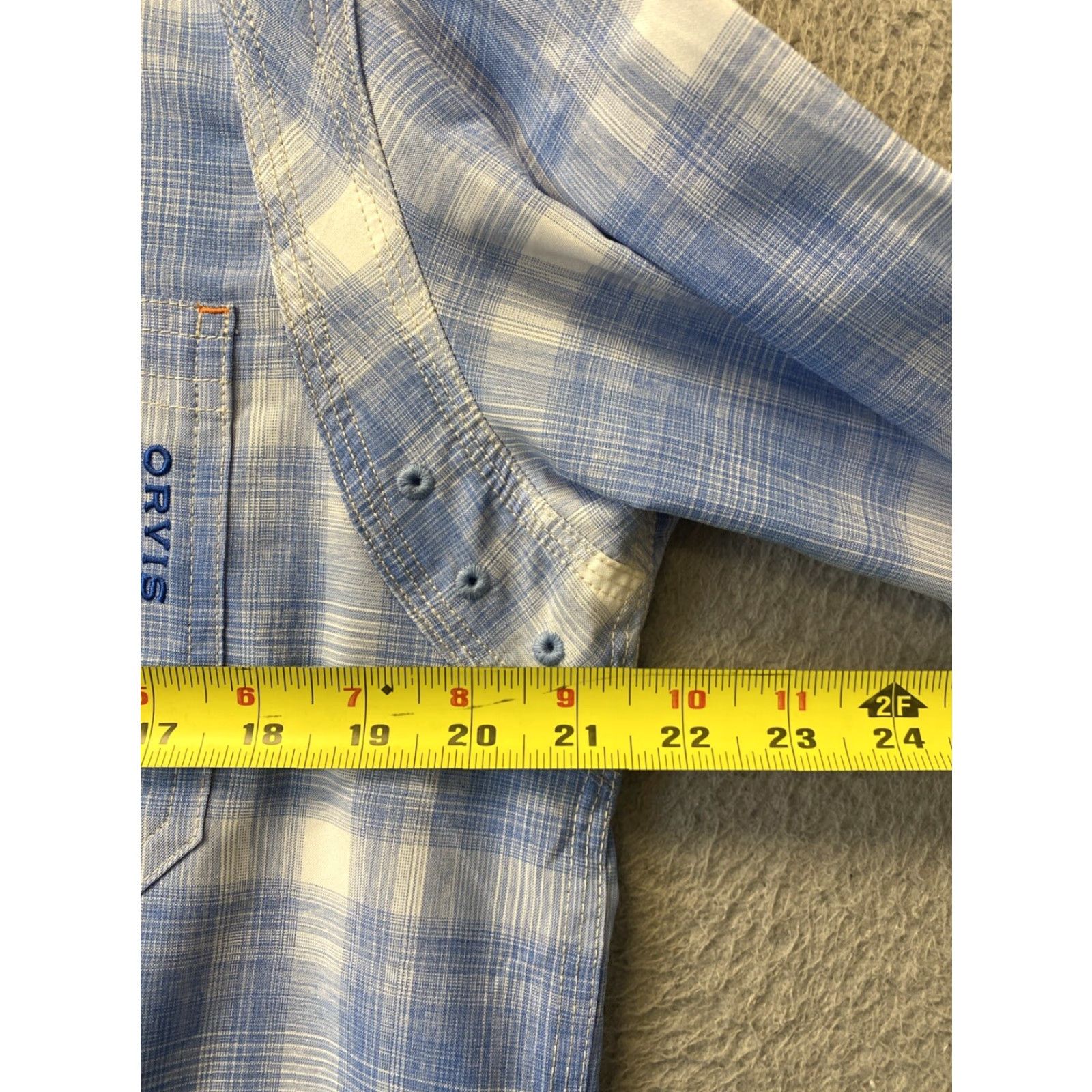 Orvis Orvis Active Fit Button-Up Shirt Mens L Blue Plaid Fishing Performance Long Sleeve Button Size US L / EU 52-54 / 3 - 7 Thumbnail