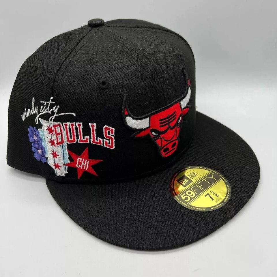 New Era Chicago Bulls Windy City NBA 7 5/8 Hat Fitted Cap New Men Size ONE SIZE - 1 Thumbnail