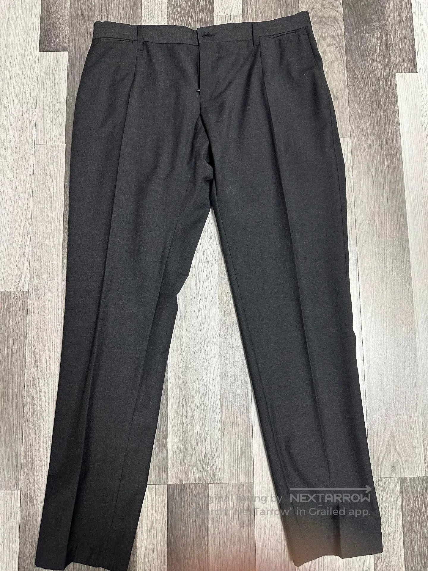 Japanese Brand Black Gray Wool Trousers for Men. Size US 30 / EU 46 - 1 Thumbnail