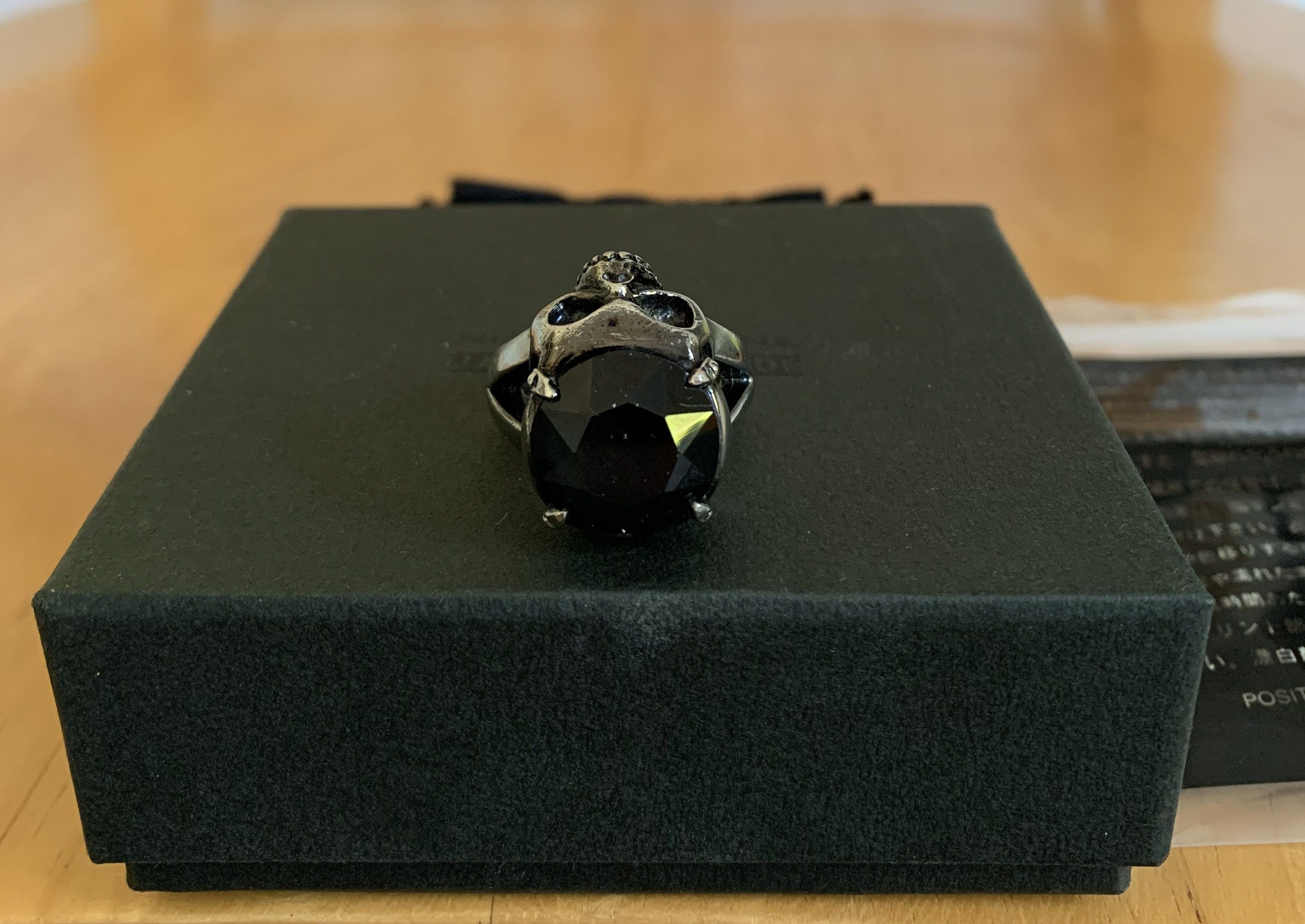 Jam Home Made × Number (N)ine SS03 Black Diamond Silver Skull Ring Size ONE SIZE - 4 Thumbnail