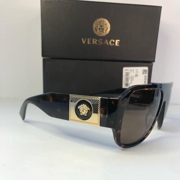 Versace New Authentic Versace VE4436U Havana Dark Brown Sunglasses", Size ONE SIZE - 4 Thumbnail