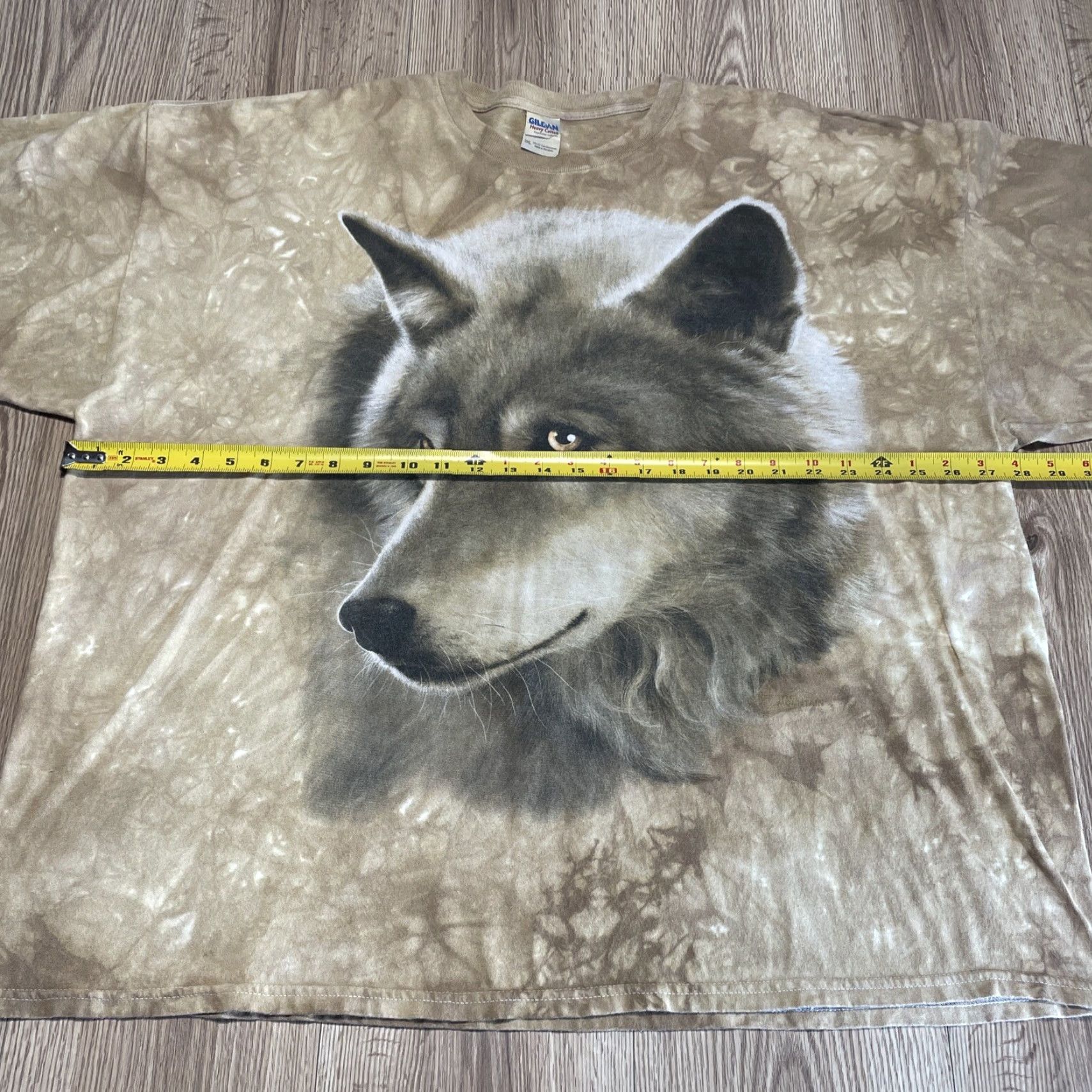 Gildan VINTAGE Gildan The Mountain T-Shirt Men 3XL Short Sleeve Beige Tie Dye Wolf 90s Animals Nature Size US XXL / EU 58 / 5 - 7 Thumbnail