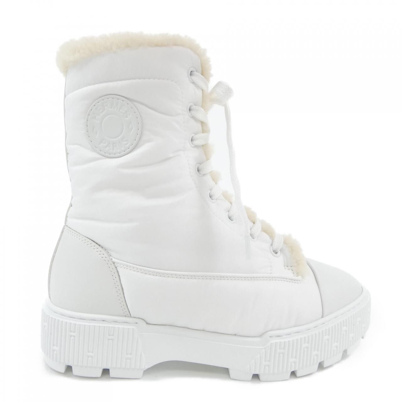 Hermes Hermes Parachute Fabric Calf Boots Leather Shoes DUTY FREE for USA