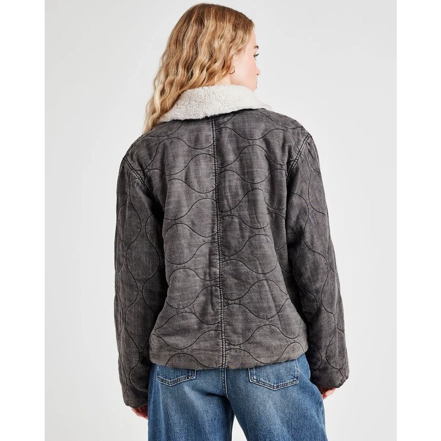 Splendid Splendid Women Charcoal Wash Quilted Boxy Jacket Size XL Size XL / US 12-14 / IT 48-50 - 4 Thumbnail