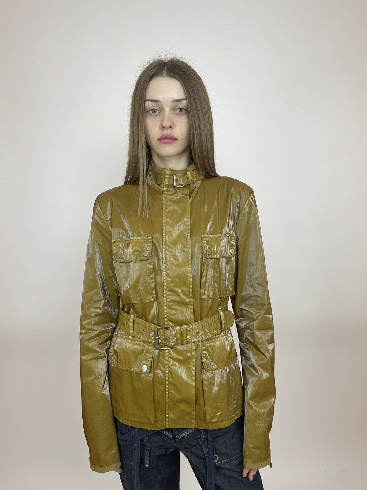 Belstaff Belstaff Gold Neon Cargo Belted jacket Womens size 46 Size L / US 10 / IT 46 - 1 Thumbnail