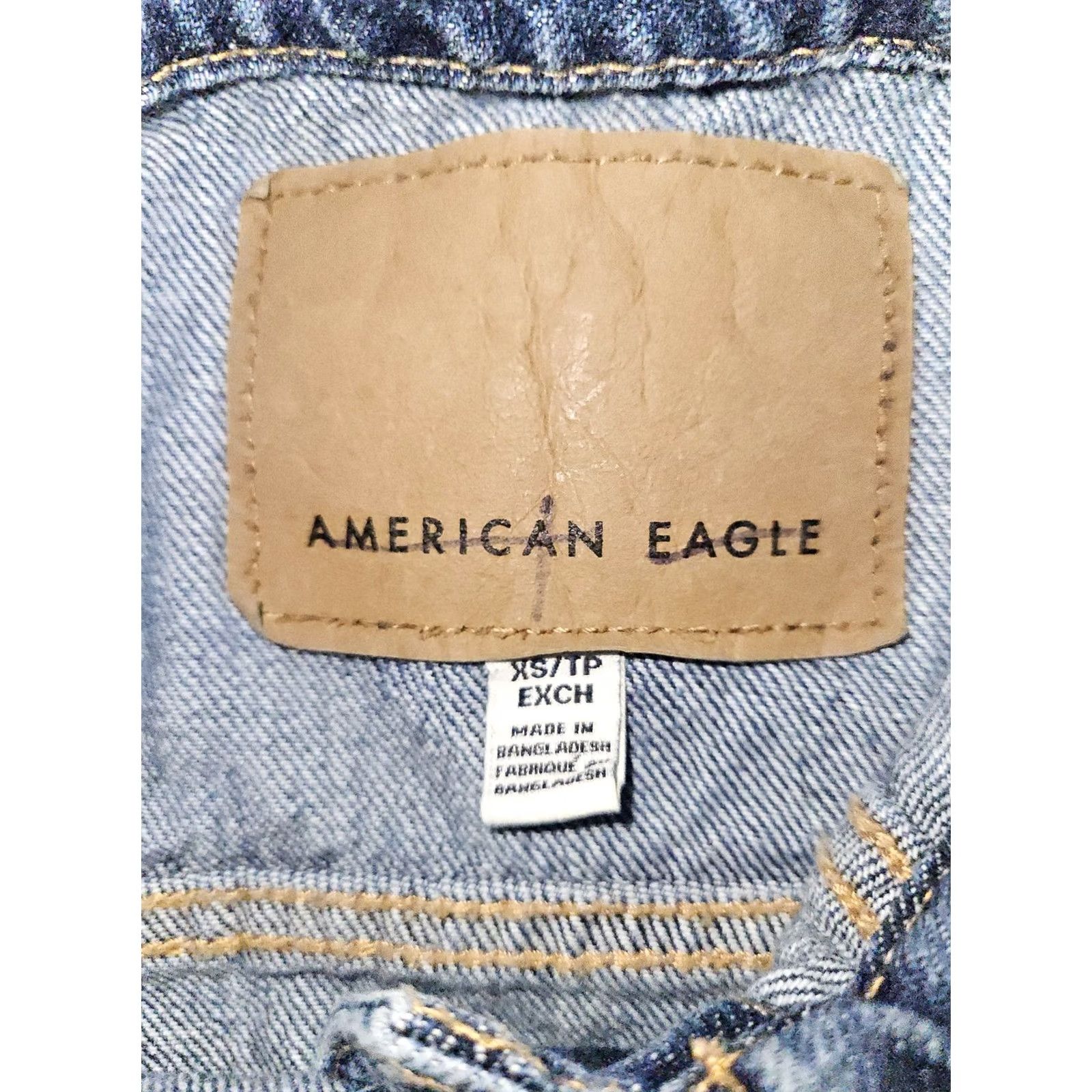 Vintage VINTAGE American Eagle Jacket Womens XS Blue Denim Cropped Distressed Jacket Size 26" / US 2 / IT 38 - 5 Thumbnail