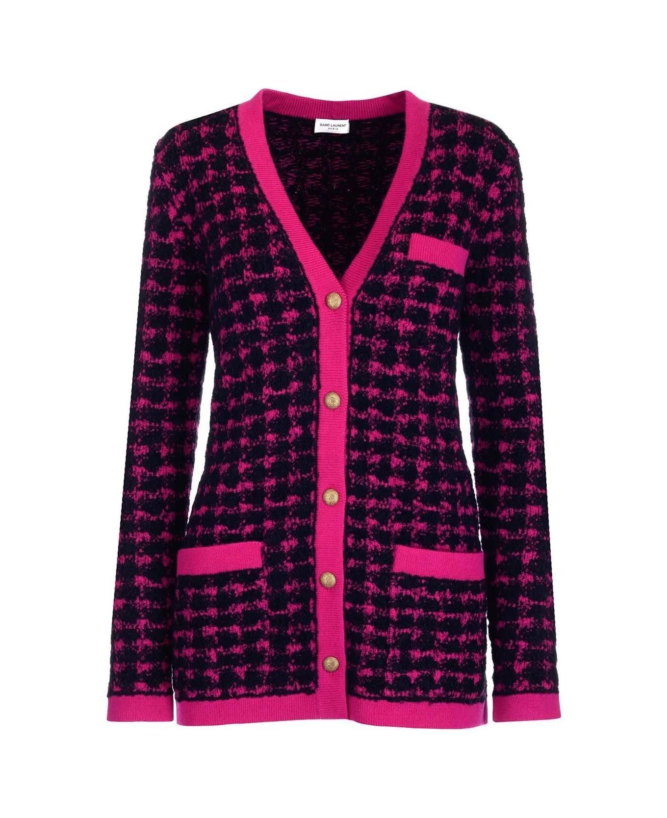 o1y0126 Cardigan in Fuchsia/Black