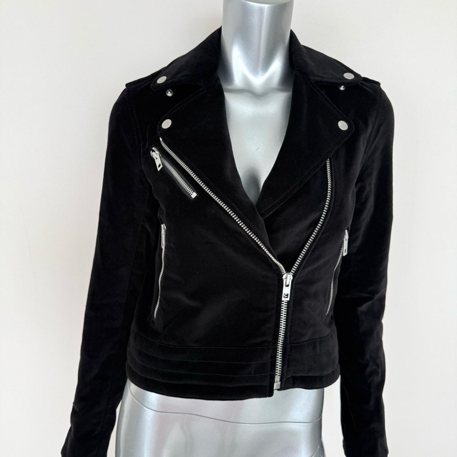 Rag & Bone Rag&bone women velvet moto jacket size XS Retail 390$ Size XS / US 0-2 / IT 36-38 - 2 Thumbnail