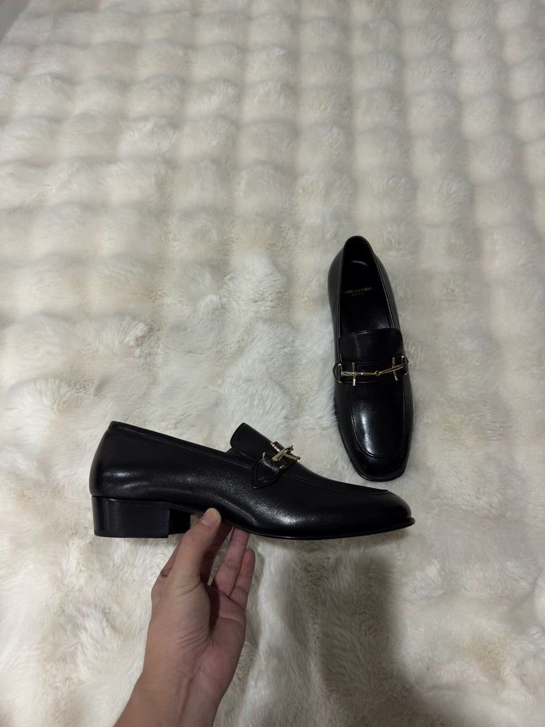 Saint Laurent Paris Saint laurent paris Black and gold loafers shoes 2506-Nexta Size US 10 / EU 43 - 3 Thumbnail