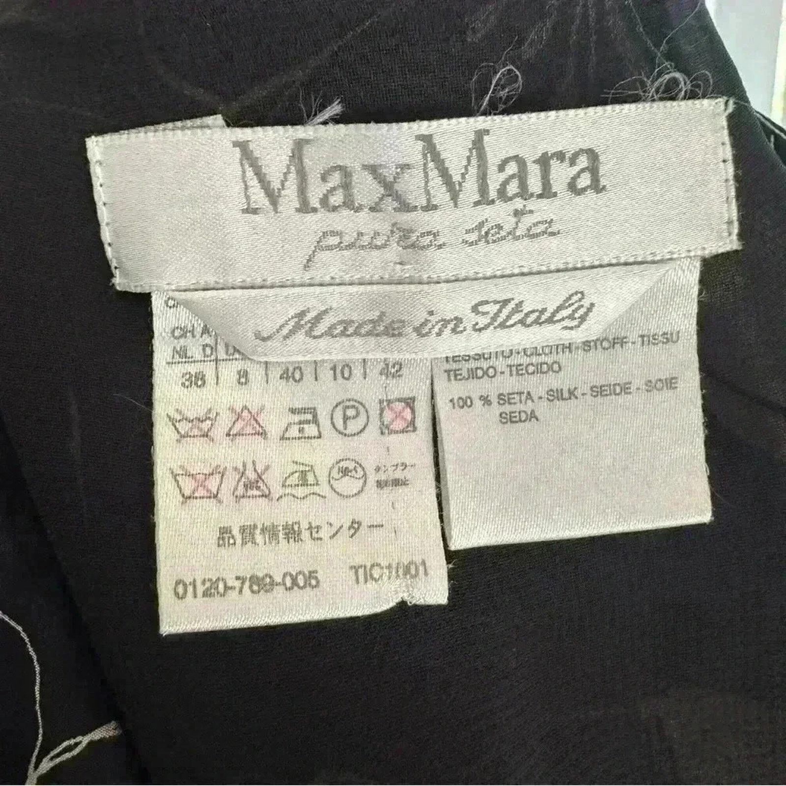 Max Mara MAX MARA Pura Seta Black Ivory Floral SILK Dress 8 Size M / US 6-8 / IT 42-44 - 8 Thumbnail