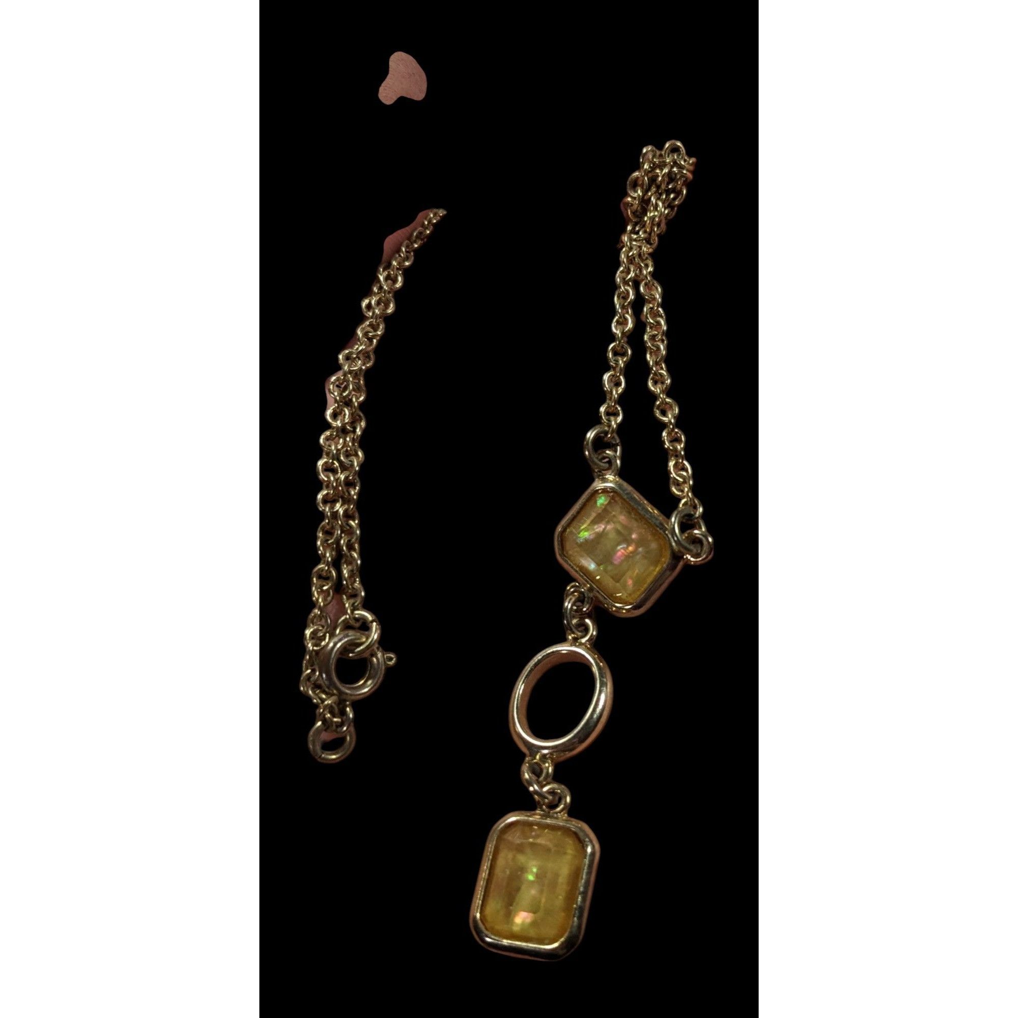 Other Elegant Glam Yellow Gemmed Gold Tone Y Drop Necklace Size ONE SIZE - 4 Thumbnail
